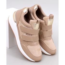 Moulton Khaki wedge sneakers with Velcro beige 1