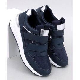 Moulton Navy wedge sneakers with Velcro blue 1