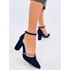 Ingrid Black high-heeled pumps with rhinestones 2