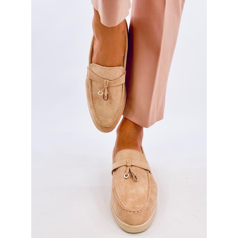 Robins Beige soft suede moccasins 1