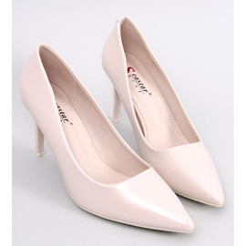Charlotte Beige lacquered stiletto pumps 1