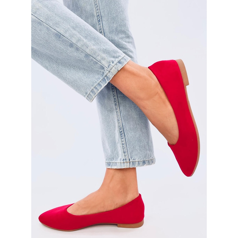 Keys Red leather insole ballerinas 1