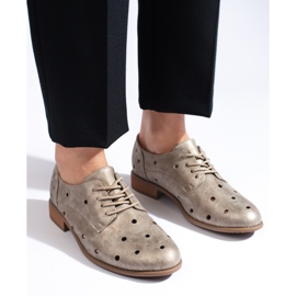 Daszyński gold openwork women's shoes golden 2