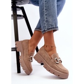 Women's Moccasins With Decoration Beige Ellise 1 Women's Moccasins With Decoration Beige Ellise 1