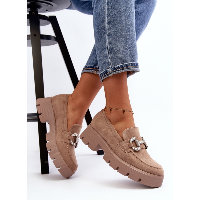 Women's Moccasins With Decoration Beige Ellise 1 Women's Moccasins With Decoration Beige Ellise 1