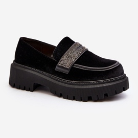 Women's Velor Moccasins With Decoration Black Wendreda 2
