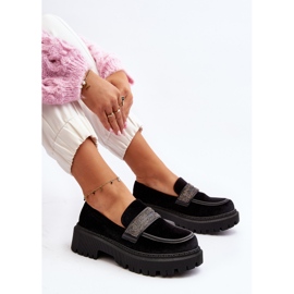 Women's Velor Moccasins With Decoration Black Wendreda 1