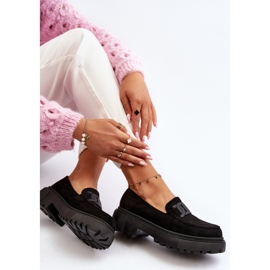 Women's Moccasins With Chain Black Mevre 1
