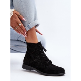 S.barski HY66-136 Women's Ankle Boots With Pattern, Black 1