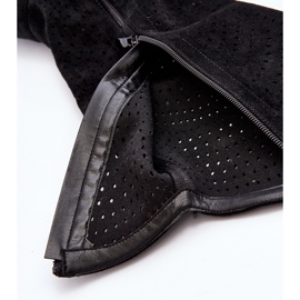 S.barski HY66-150 Openwork Boots with Flat Heels, Black 2