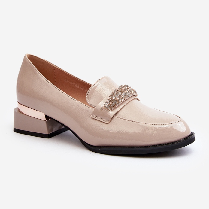 Vinceza Women's Patent Low-Heel Shoes, Beige Marilni 1 Vinceza Women's Patent Low-Heel Shoes, Beige Marilni 1