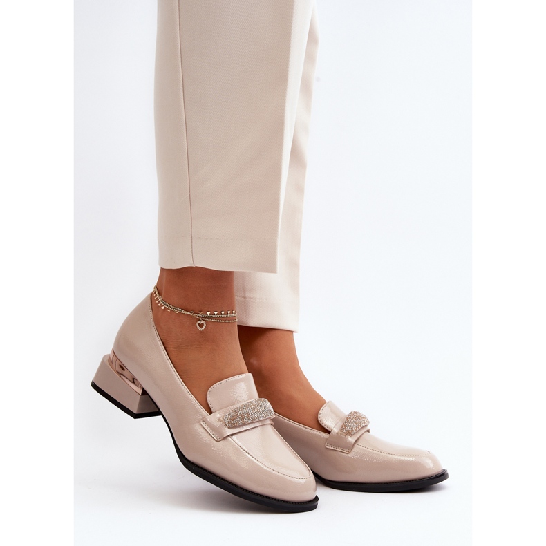 Vinceza Women's Patent Low-Heel Shoes, Beige Marilni 2 Vinceza Women's Patent Low-Heel Shoes, Beige Marilni 2