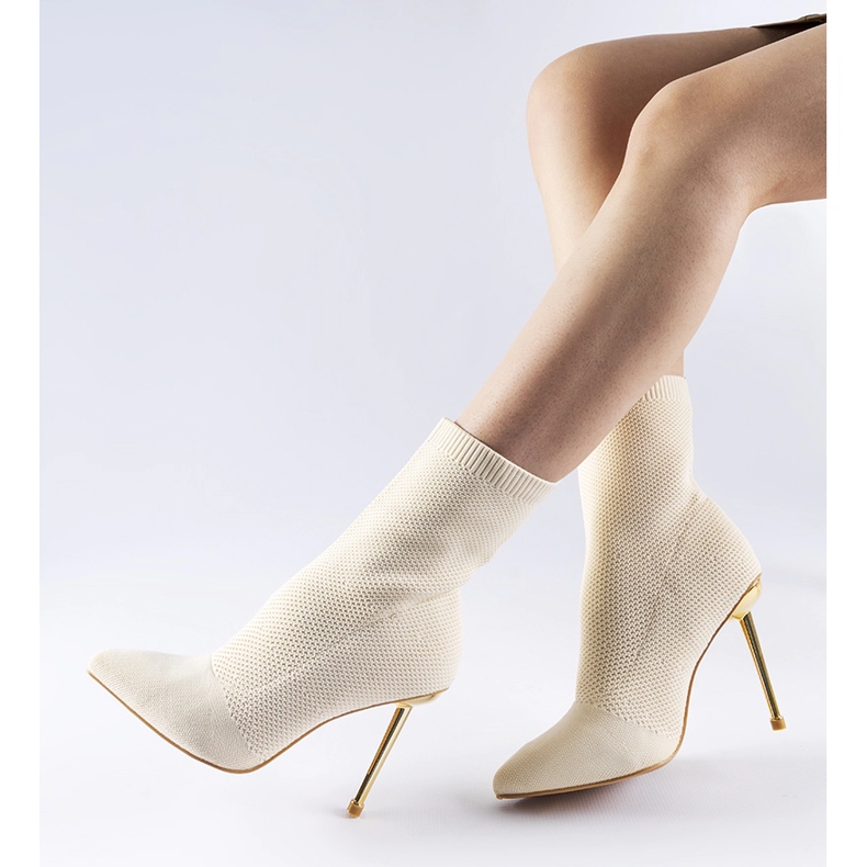 Beige sock ankle boots from Vincoli 1