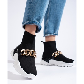 TRENDI Slip-on Sneakers With Chain black 1
