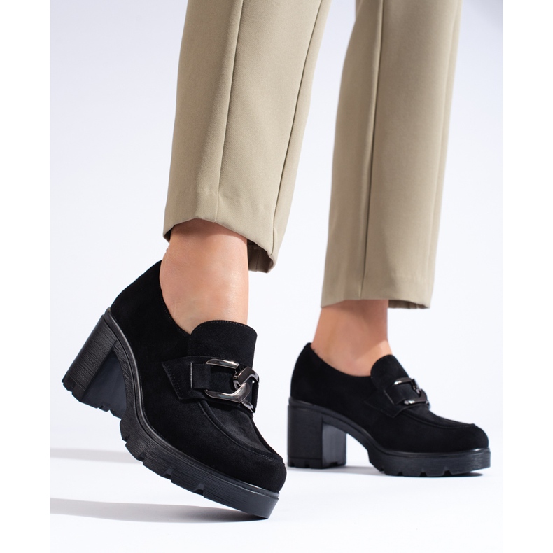 W. Potocki Suede black high heels Potocki 1