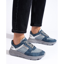 Blue women's sports shoes Daszyński 1 Blue women's sports shoes Daszyński 1