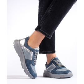 Blue women's sports shoes Daszyński 2