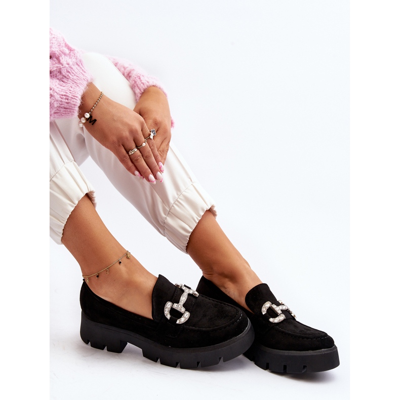 Women's Moccasins With Decoration Black Ellise 2 Women's Moccasins With Decoration Black Ellise 2