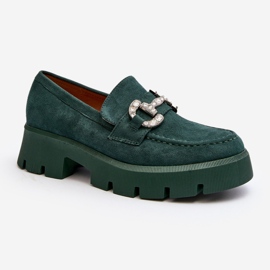 Women's Moccasins With Decoration, Green Ellise 1