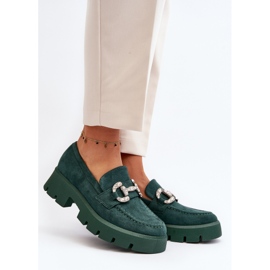 Women's Moccasins With Decoration, Green Ellise 2