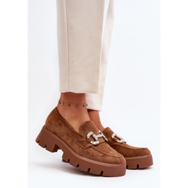 Women's Moccasins With Decoration Camel Ellise brown 2
