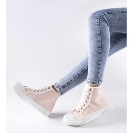 Pink high-top sneakers from Pozzuolo 1