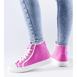 Dark pink high-top sneakers from Pozzuolo 1