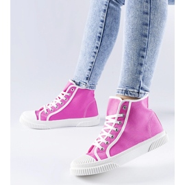 Dark pink high-top sneakers from Pozzuolo 2
