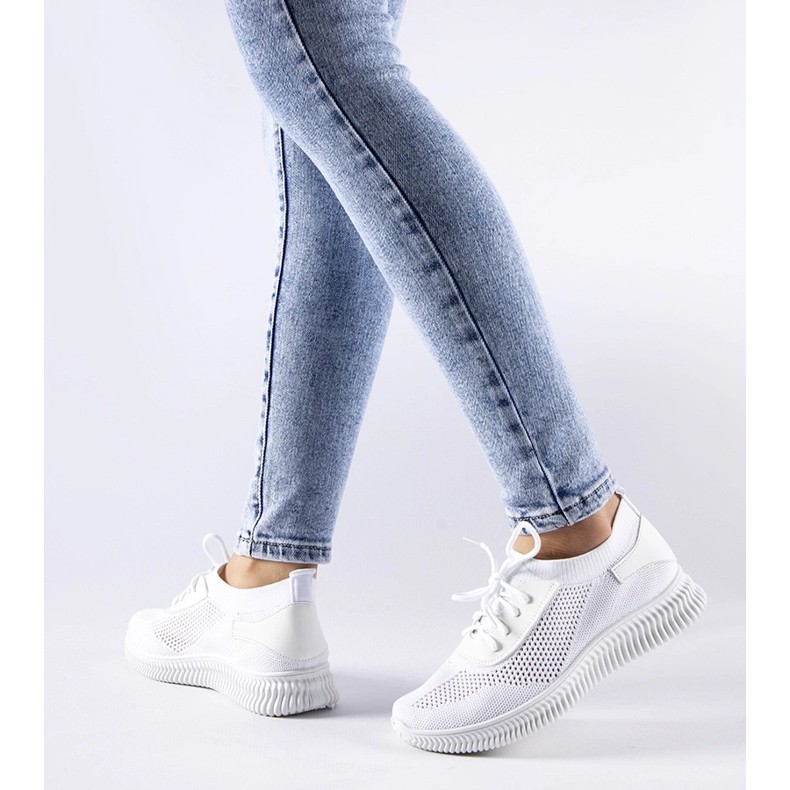 White openwork sneakers by Pierantonio 1