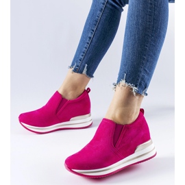 Pink Alquippa wedge sneakers 1