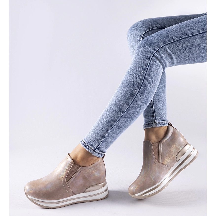 Light pink wedge deals sneakers