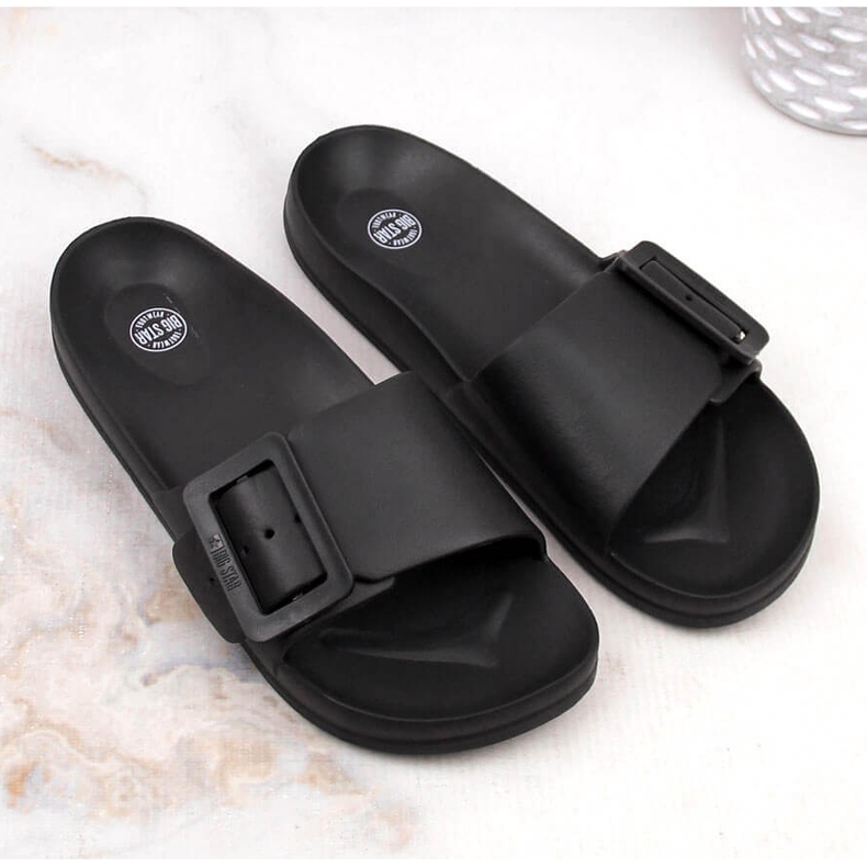 Women's black foam beach slippers Big Star FF274A389 1