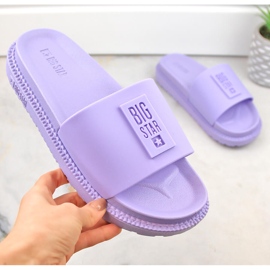 Women's purple platform flip-flops Big Star LL274426 1