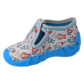 Befado children's slippers with a clasp 110N483, gray grey 1