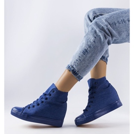 Navy blue Groussay wedge sneakers 1 Navy blue Groussay wedge sneakers 1