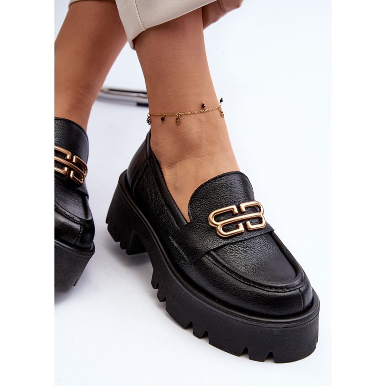 Zazoo 20164 Women's Loafers Made of Natural Leather, Black 1