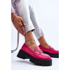 Zazoo 20164 Women's Loafers Made of Natural Leather Fuchsia pink 1