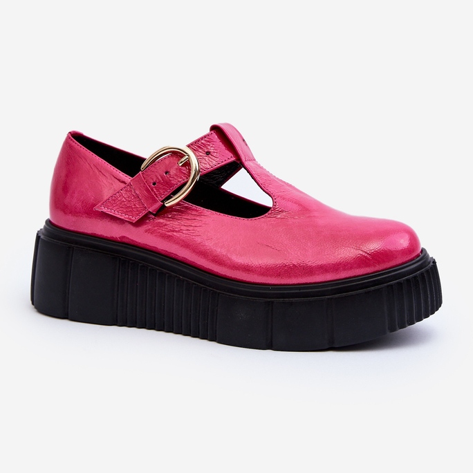 Zazoo 20102 Fashionable Patent Shoes on a Massive Fuchsia Platform pink 2