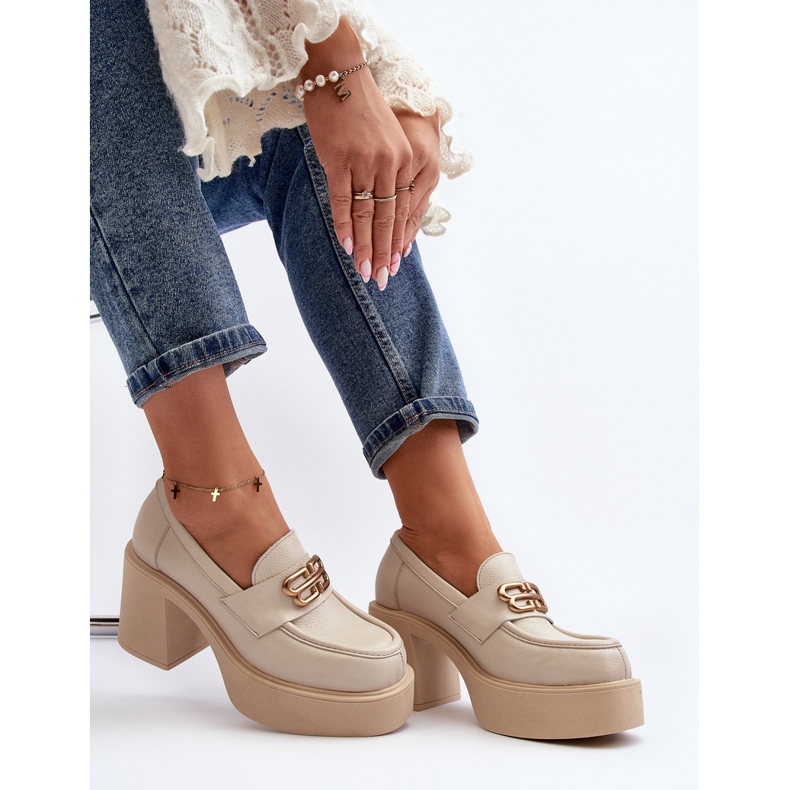 Zazoo 20170 Women's Leather Shoes On High Heel Light Beige 1 Zazoo 20170 Women's Leather Shoes On High Heel Light Beige 1