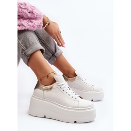 Zazoo 10165 Women's Sports Shoes on a Massive Platform, White 1