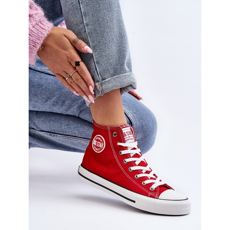 Women's Classic High Sneakers Big Star T274024 Red 1 Women's Classic High Sneakers Big Star T274024 Red 1