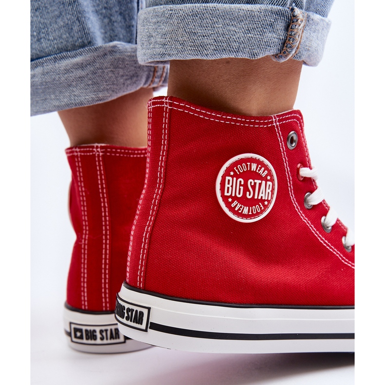 Women's Classic High Sneakers Big Star T274024 Red 2 Women's Classic High Sneakers Big Star T274024 Red 2