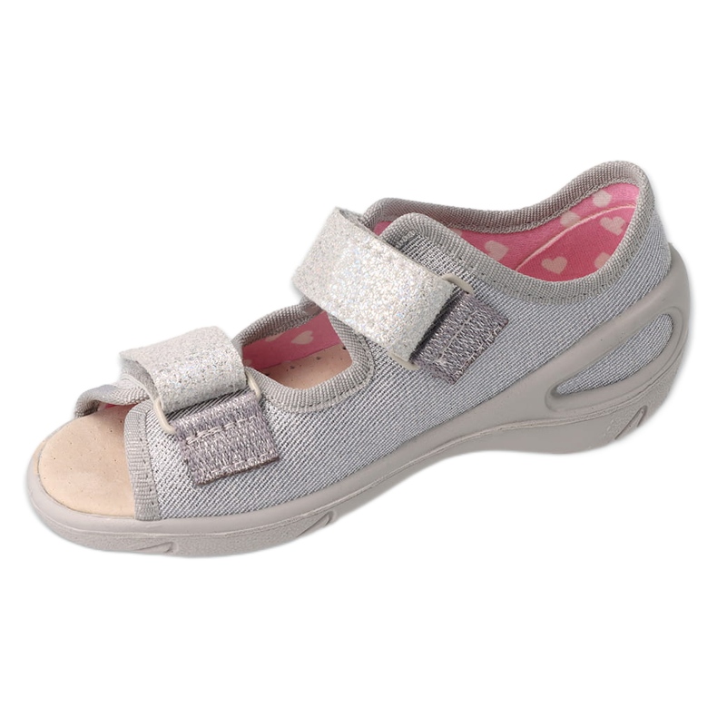 Befado children's slippers pu 065P179 silver 1