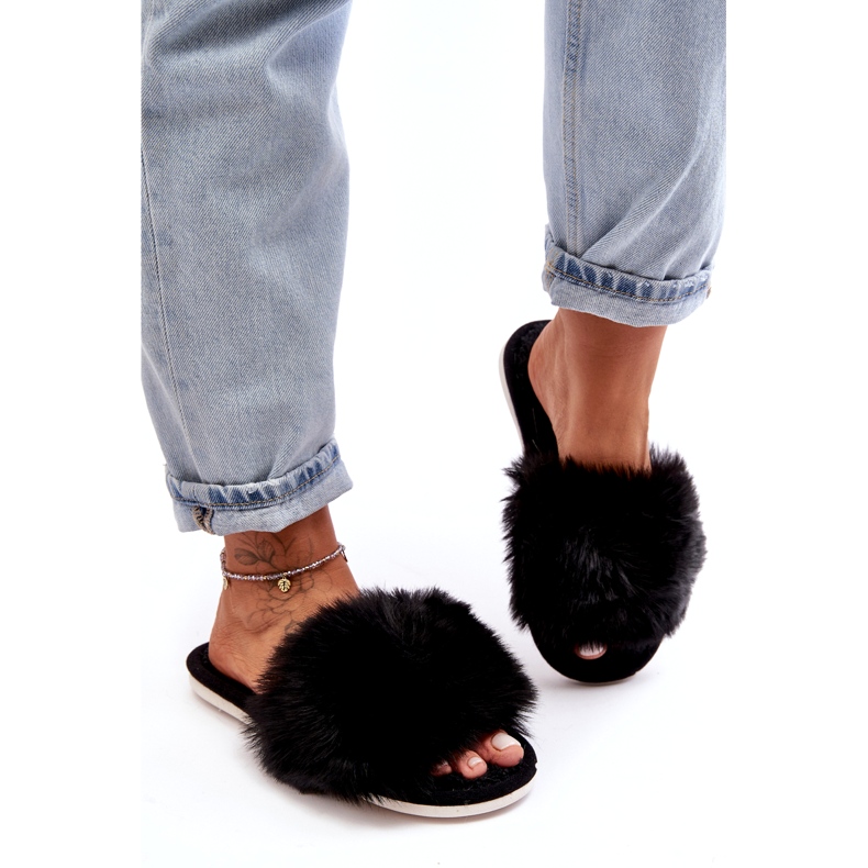 Women's Slippers With Fur Black Vienitta 2