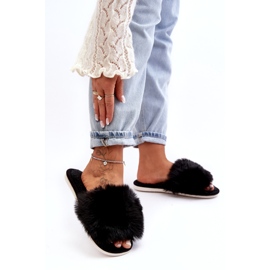 Women's Slippers With Fur Black Vienitta 1