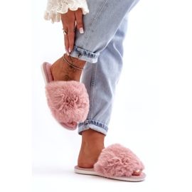 Women's slippers with fur, pink Vienitta 2