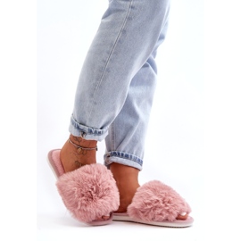 Women's slippers with fur, pink Vienitta 1