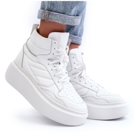Zazoo 3392/X Women's Leather Sports Shoes on the Platform, White 12