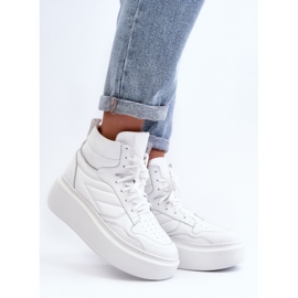 Zazoo 3392/X Women's Leather Sports Shoes on the Platform, White 5