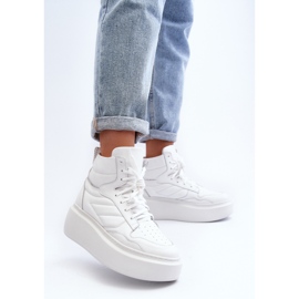 Zazoo 3392/X Women's Leather Sports Shoes on the Platform, White 7